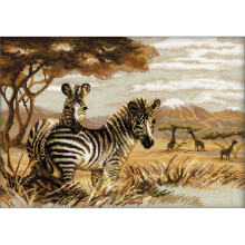 RIOLIS Counted Cross Stitch Kit 15.75"X11.75"-Zebras In The Savannah (14 Count)