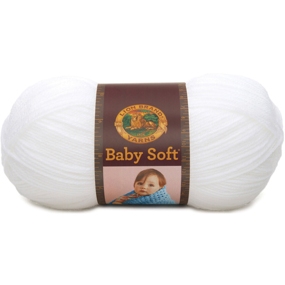 Lion Brand Baby Soft Yarn-White