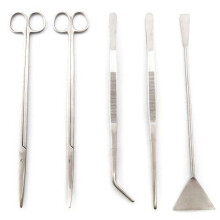 Signstek 5 in 1 Stainless Steel Aquarium Tank Tweezers Scissors Spatula Tool Set