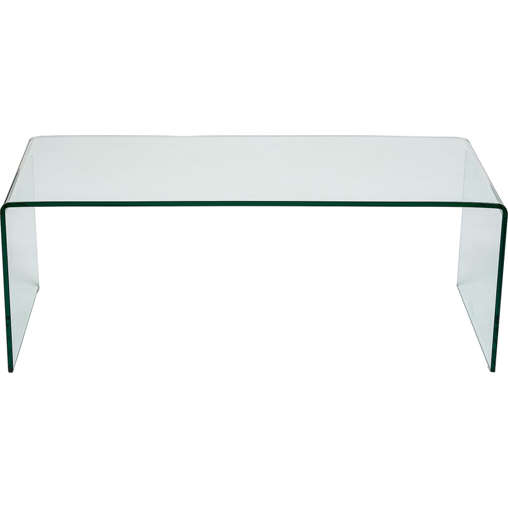 Nova Modern Stylish Curved Clear Tempered Glass Coffee Table