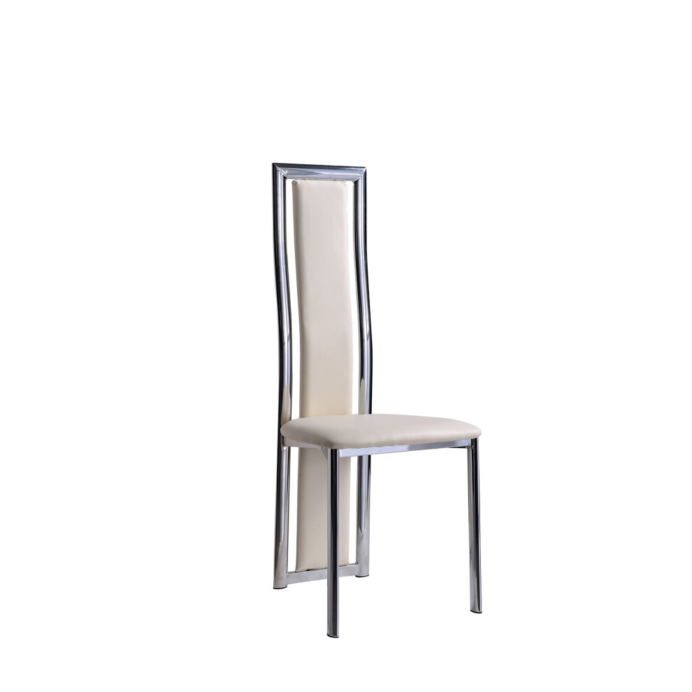 (Ivory) Elsa Faux Leather Dining Chair