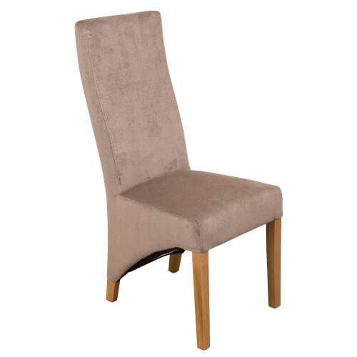 (Fabric, Grey) Lola Wave Back Dining Chair