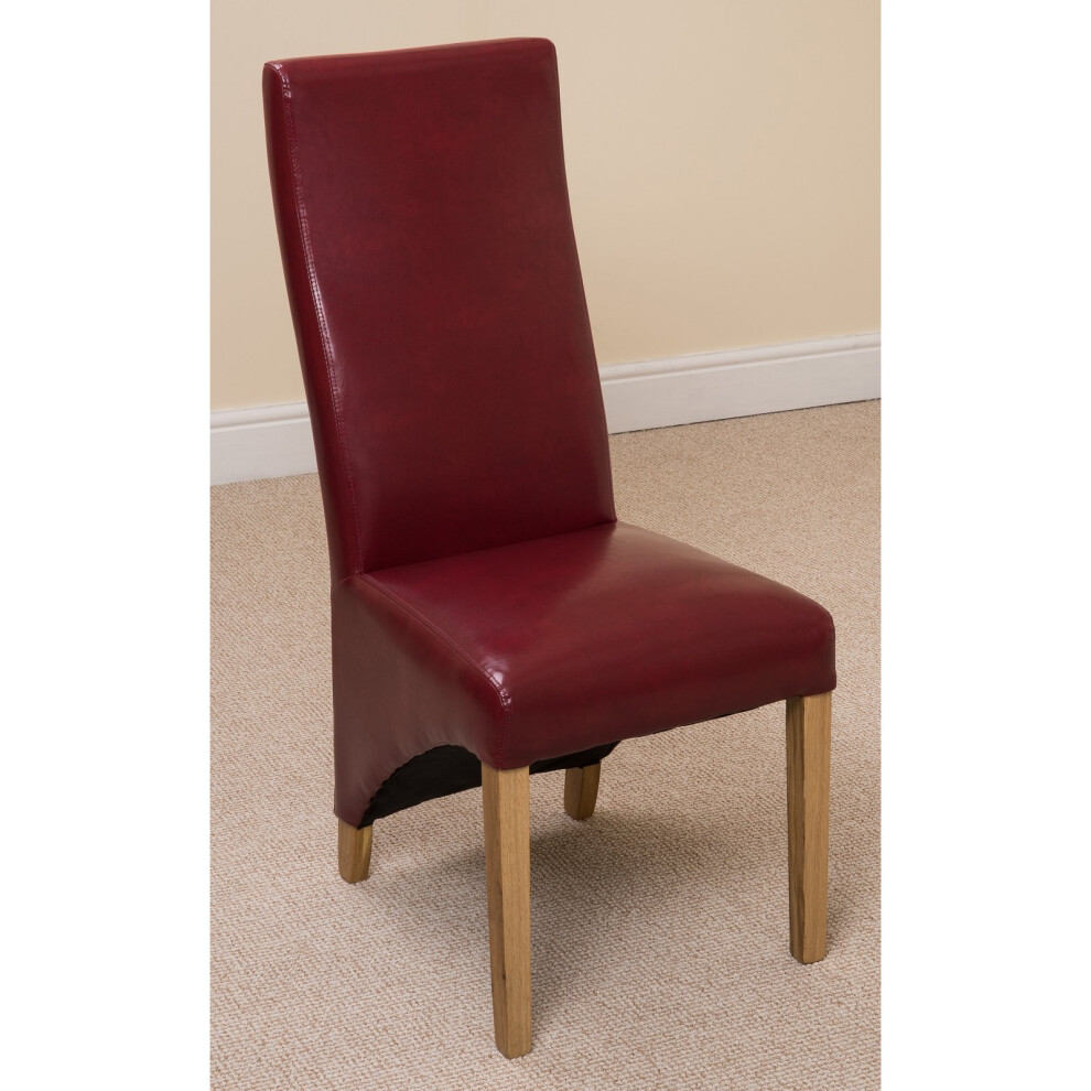 (Leather, Red) Lola Wave Back Dining Chair-image-OPC-PKTHZP-NEW