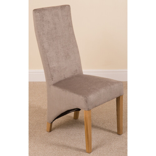 (Fabric, Grey) Lola Wave Back Dining Chair 1