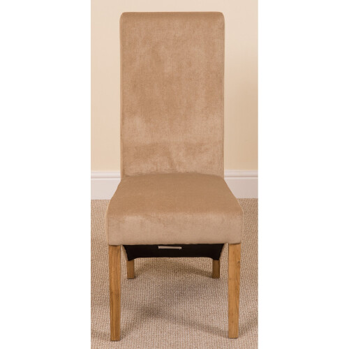 (Fabric, Beige) Lola Wave Back Dining Chair 1
