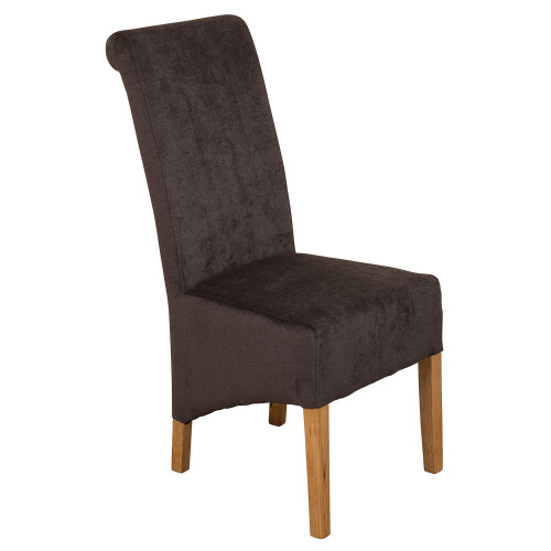 (Fabric, Black) Montana Dining Chair | Scroll Back Dining Chair