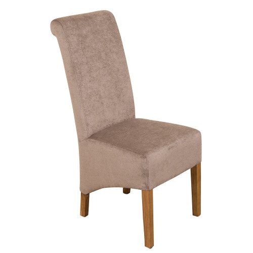 (Fabric, Grey) Montana Dining Chair | Scroll Back Dining Chair