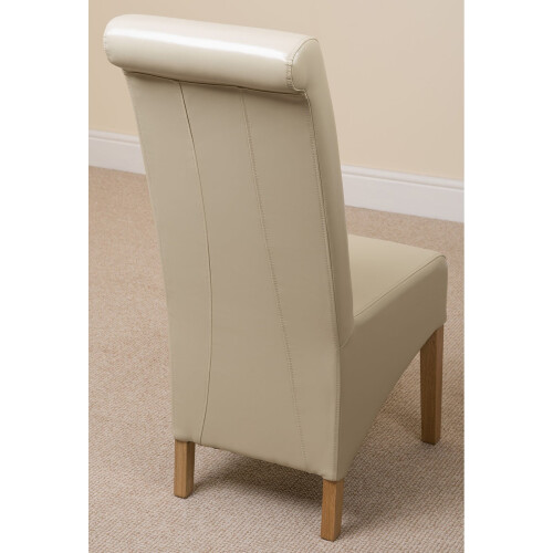 (Leather, Ivory) Montana Dining Chair | Scroll Back Dining Chair 2