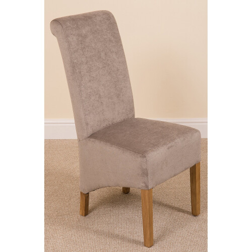 (Fabric, Grey) Montana Dining Chair | Scroll Back Dining Chair 1
