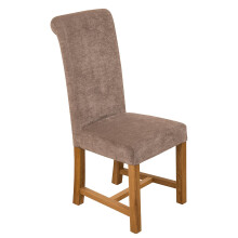 (Fabric, Grey) Washington Braced Oak Dining Chair