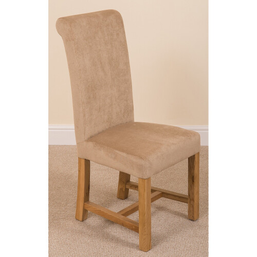 (Fabric, Beige) Washington Braced Oak Dining Chair 1