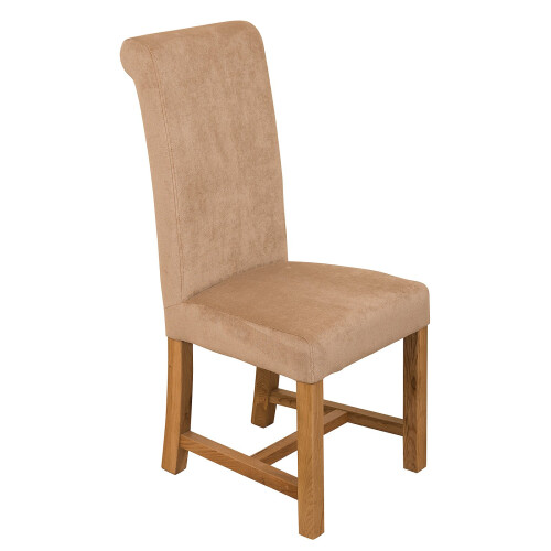 (Fabric, Beige) Washington Braced Oak Dining Chair