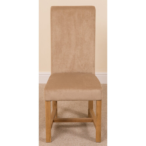 (Fabric, Beige) Washington Braced Oak Dining Chair 2