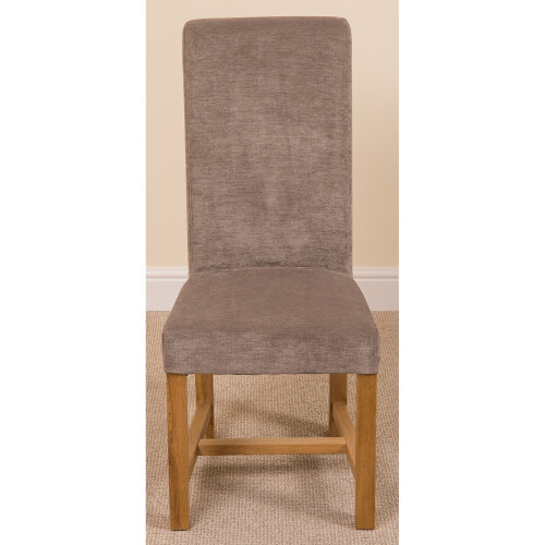 (Fabric, Grey) Washington Braced Oak Dining Chair 2