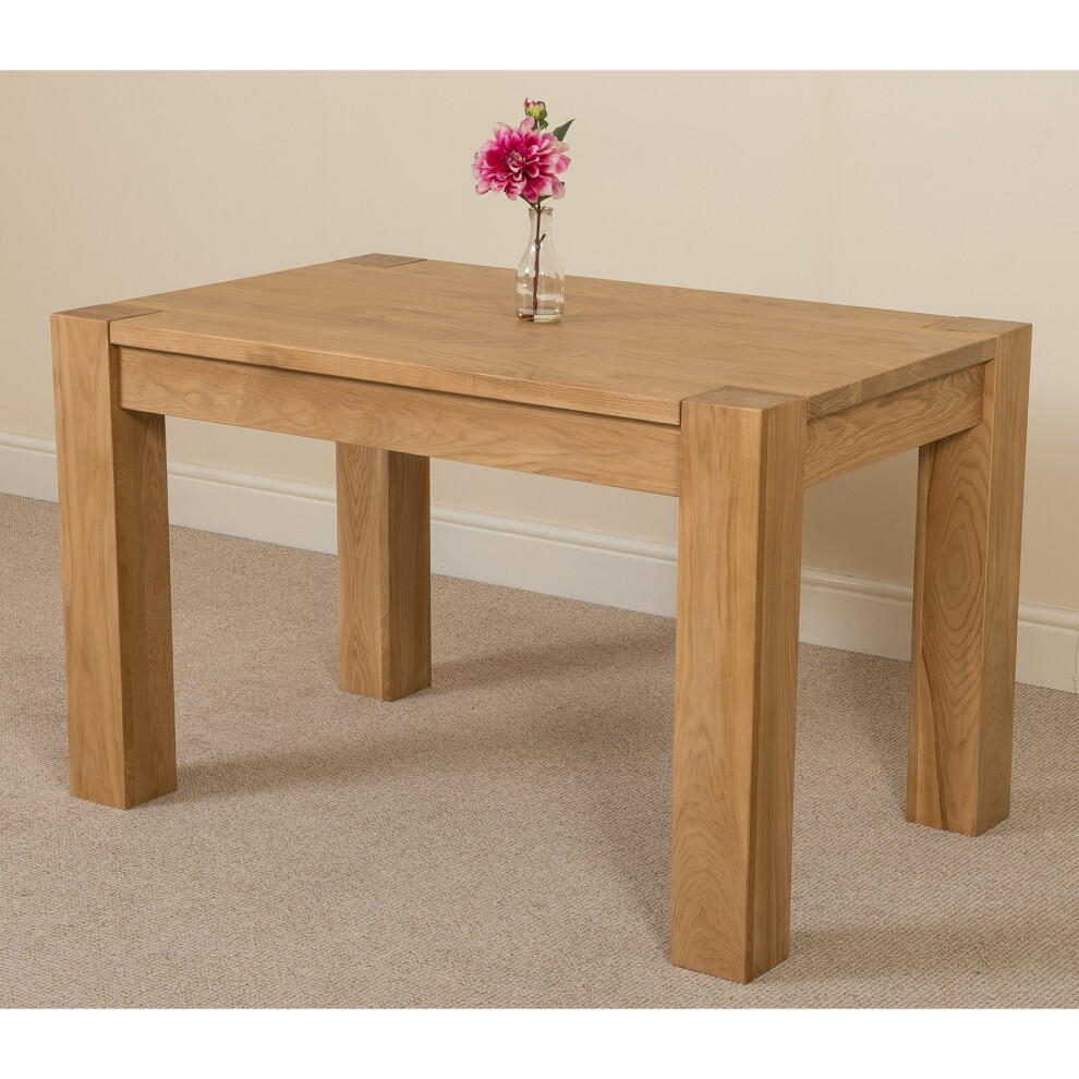 Modern Furniture Direct Kuba Chunky Solid Oak 125 Cm Dining Table 4Ft
