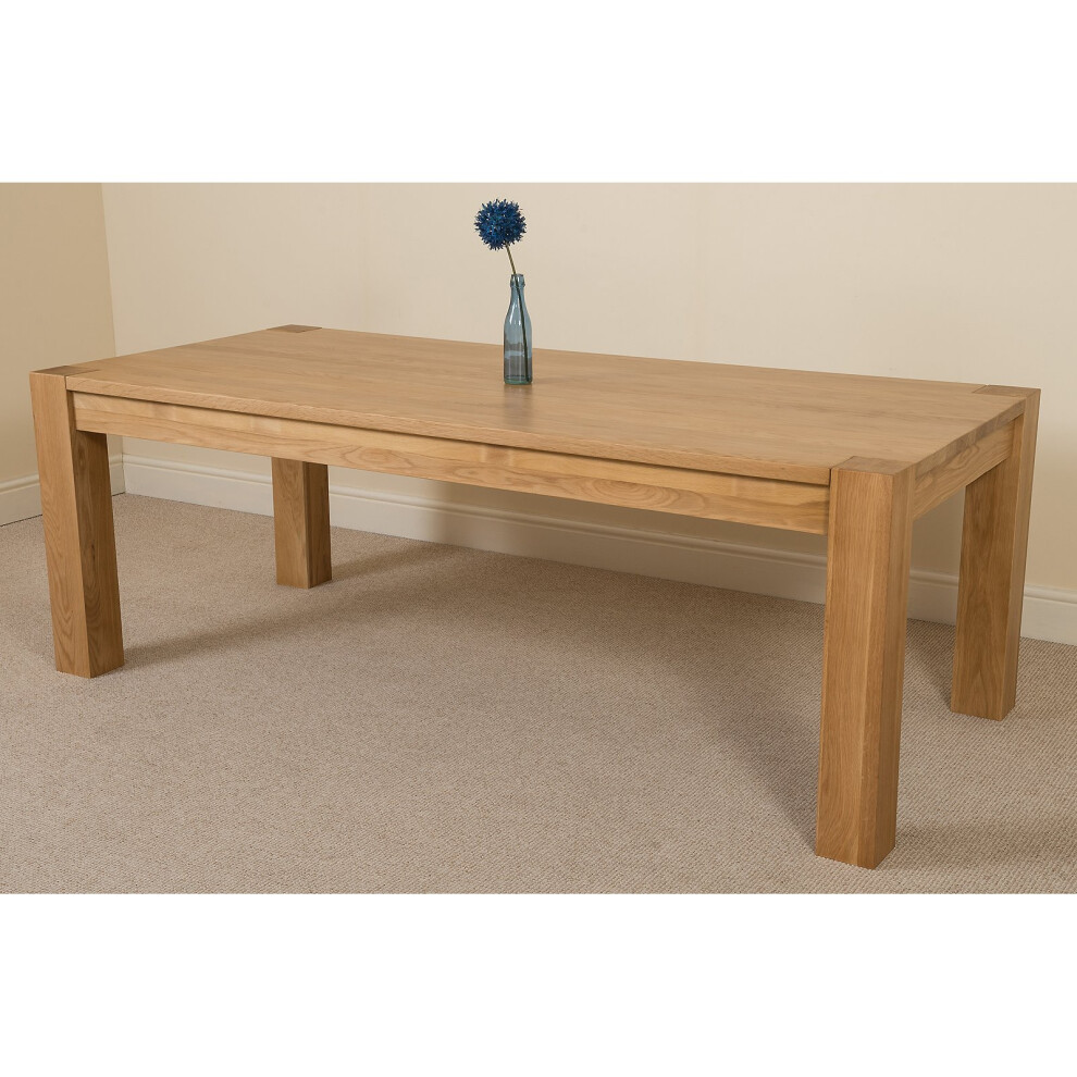 Modern Furniture Direct Kuba Chunky Solid Oak 220 Cm Dining Table 7Ft