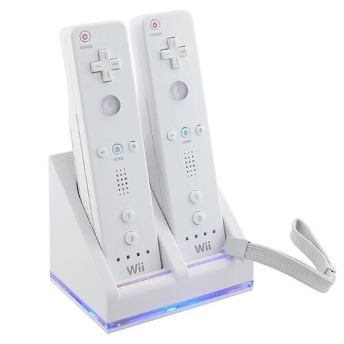 WII REMOTE DUAL BATTERY CHARGER + 2 BATTERIES