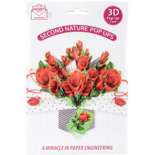 Second Nature Pop-Up 3D Greeting Card-With Love Rose Bouquet