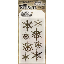 Stampere Anonym Tim Holtz Layered Stencil 4.125 """" X8.5 """" Snowflakes
