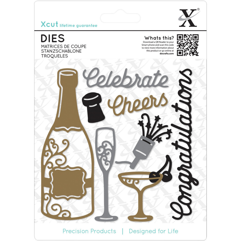 Xcut Decorative Dies 10/Pkg-Champagne Celebration