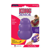 KONG Senior - Dog Toy with Gentle Natural Rubber - Durable Dog Toy for Older Dogs - Use Treats with Stuffable Chew Toy - Treat Toy for Chewing &