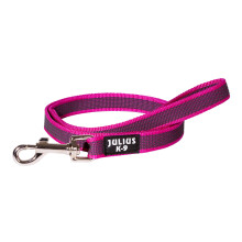 Julius-K9 Color and Gray Super-grip leash with handle, 20 mm x 1 m, pink-gray