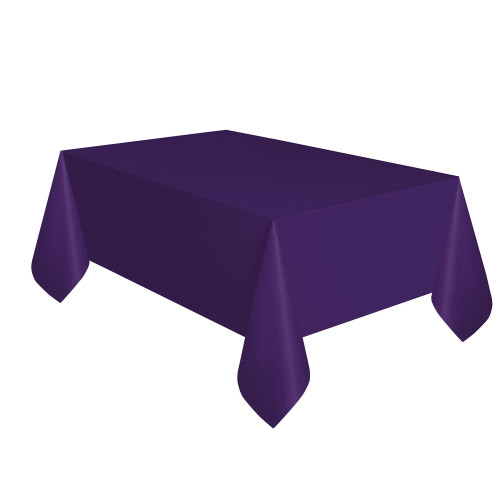 Deep Purple Plastic Tablecloth, 9ft x 4.5ft 1