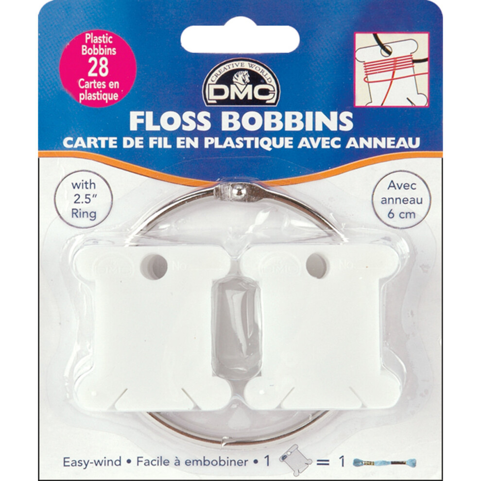 Dmc Plastic Floss Bobbins-28/Pkg