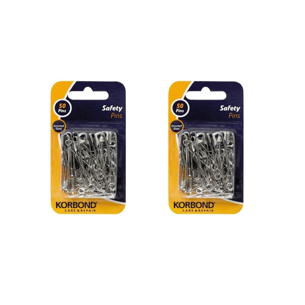 Korbond 2 x 50-Piece Safety Pins