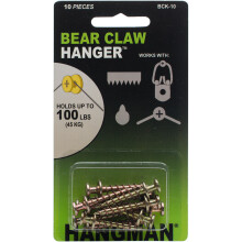 Double Headed Bearclaw Hanger 1" 10/Pkg-Gold