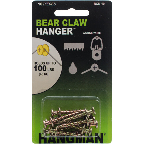 Double Headed Bearclaw Hanger 1" 10/Pkg-Gold
