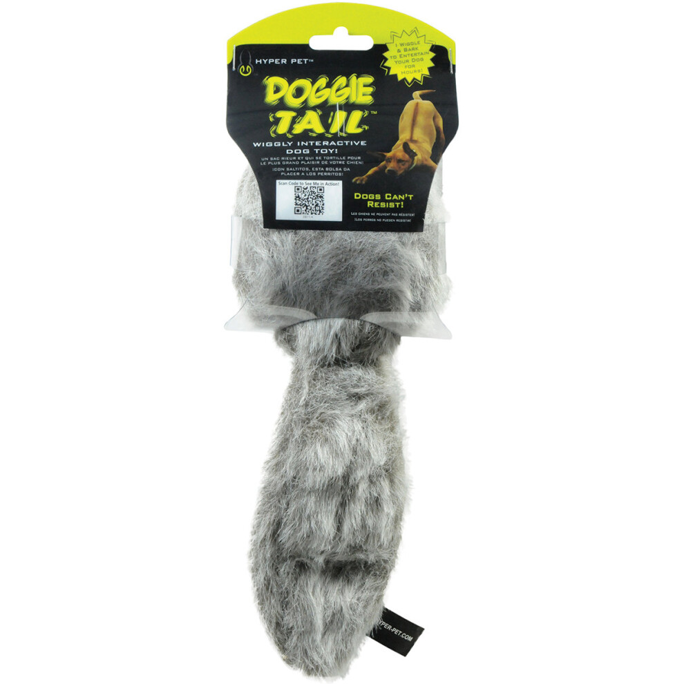 Jouet interactif en peluche Hyper Pet Doggie Tail - T?te qui bouge, vibre et aboie pour un jeu stimulant - Couleur classique.