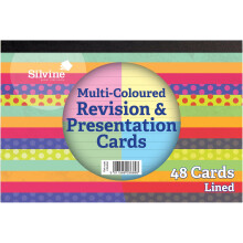 Silvine Revision & Presentation Cards 6"X4" 48/Pkg-Multi-Coloured, Lined