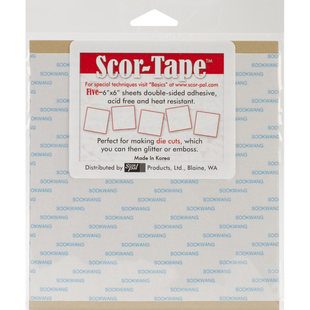 Feuilles De Ruban Adh Sif Scor-Tape, Paquet De 5, 6 Po X 6 Po-image