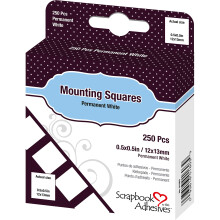 Scrapbook Adhesives Mounting Squares 250/Pkg-Permanent, White, .5"X.5"