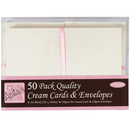 Anita's Cards W/Envelopes A6 50/Pkg-Cream