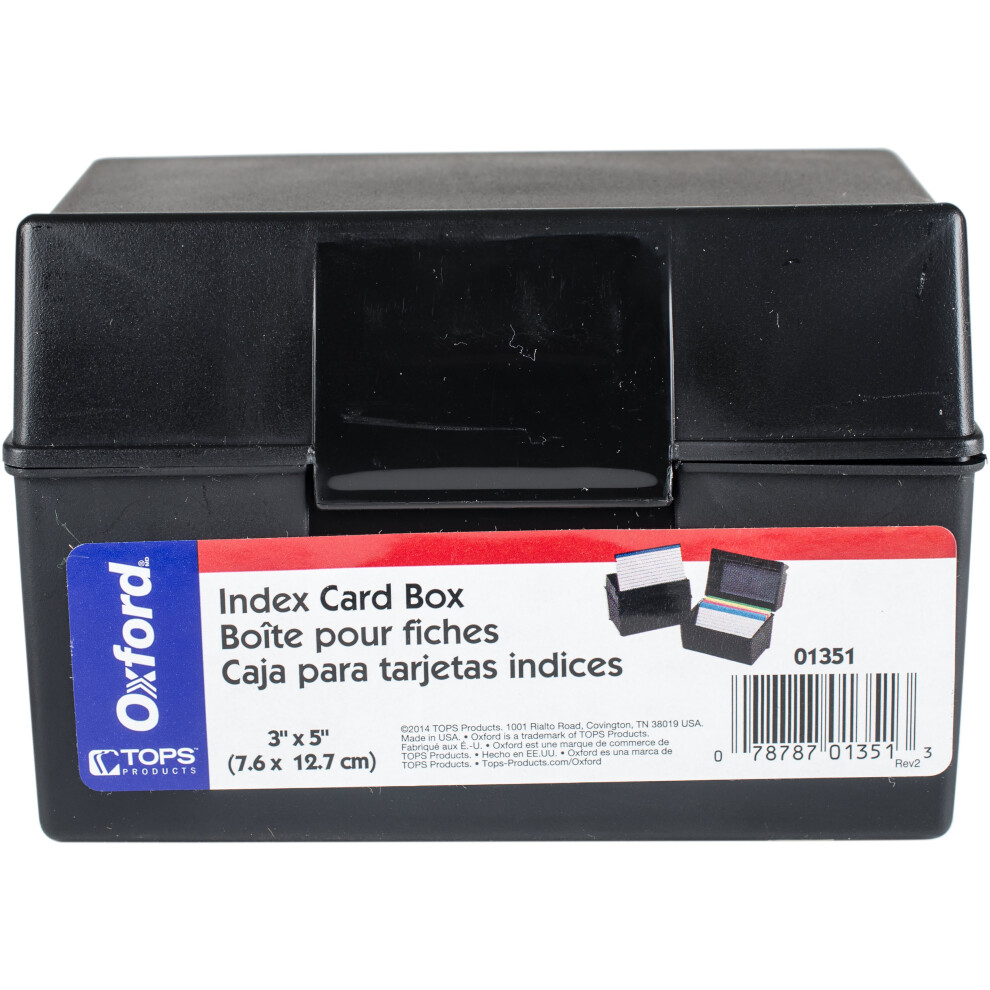 Photos - Other Furniture Oxford Plastic Index Card Box 3"X5"-Black, 300 Card Capacity 1351
