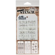 Stampers Anonymous MTS018 Tim Holtz Mini Stencil stratificat 3/Pachet-Set #18