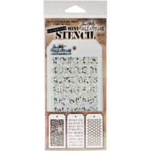 Stampers Anonymous MTS017 Tim Holtz Mini Stencil stratificat 3/Pachet-Set #17