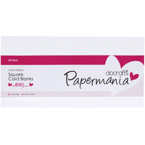 Papermania Square Cards W/Envelopes 5"X5" 50/Pkg-White