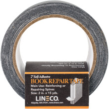 Lineco Self-Adhesive Book Repair Tape-Black 2"X15yd