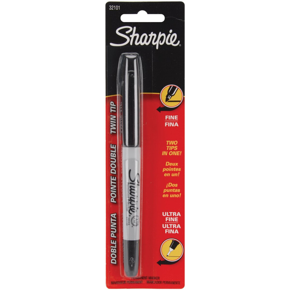 Sharpie Fine/Ultra Fine Twin-Tip Permanent Marker Carded-Black