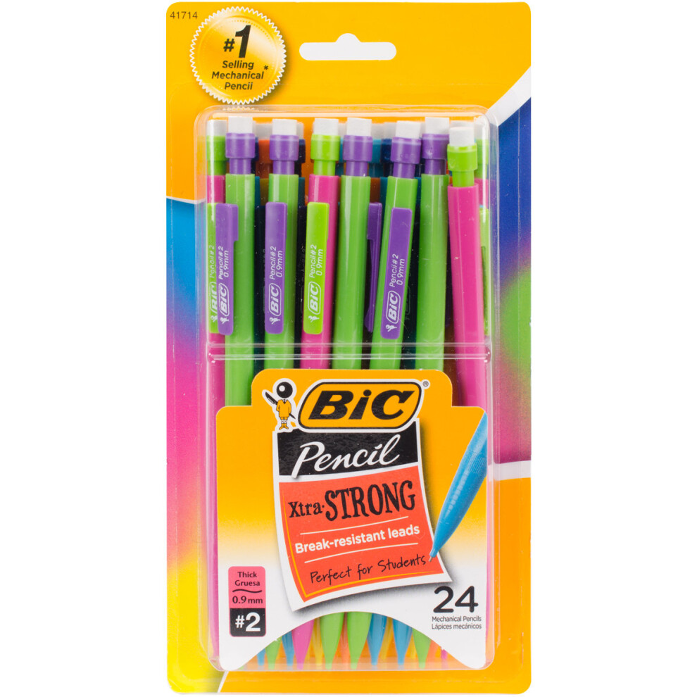 BIC Xtra Strong Mechanical Pencils 24/Pkg-Assorted Barrels