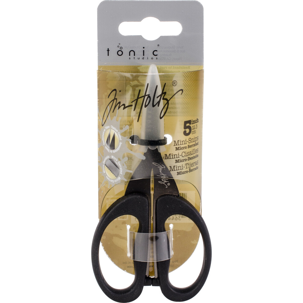 Tim Holtz Non-Stick Micro Serrated Mini Snips 5"-