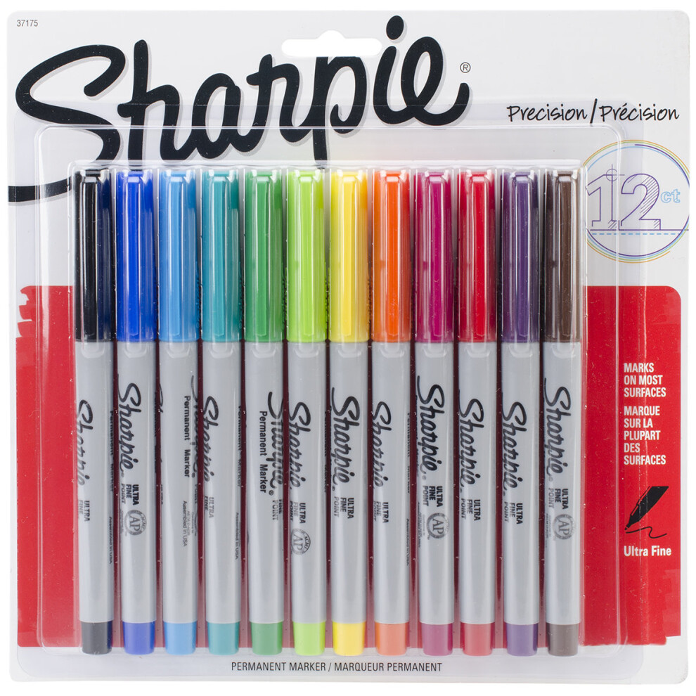 Sharpie Ultra Fine Point Permanent Markers 12/Pkg-Assorted Colors