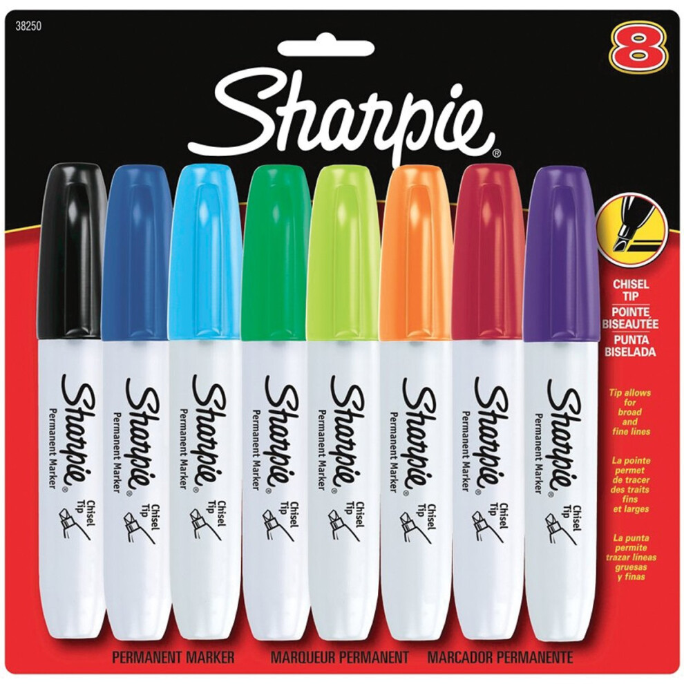 8pc Sharpie Chisel Tip Permanent Markers Set