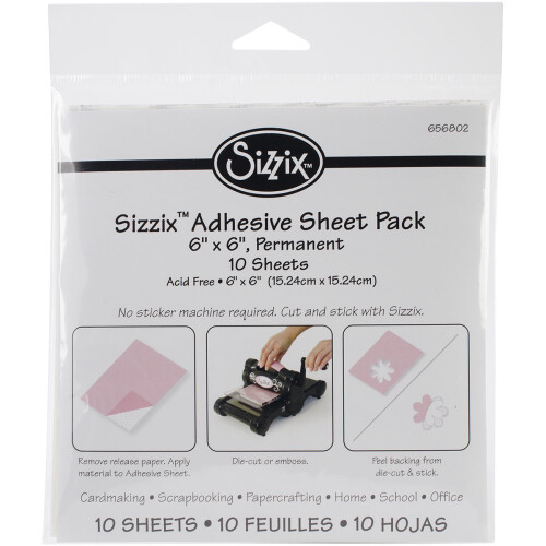 Sizzix Adhesive Sheets 6"X6" 10/Pkg-