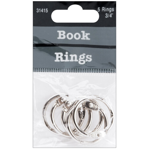 Book Rings .75" 5/Pkg-Silver
