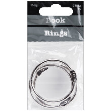 Book Rings 1.5" 3/Pkg-Silver