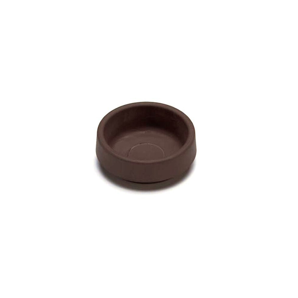 Bulk Hardware Non-Slip Plastic Castor Cups- Large, Brown, Pack Of 4 5013249348210